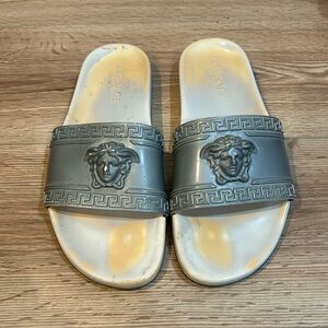 Used Grey Versace Slides